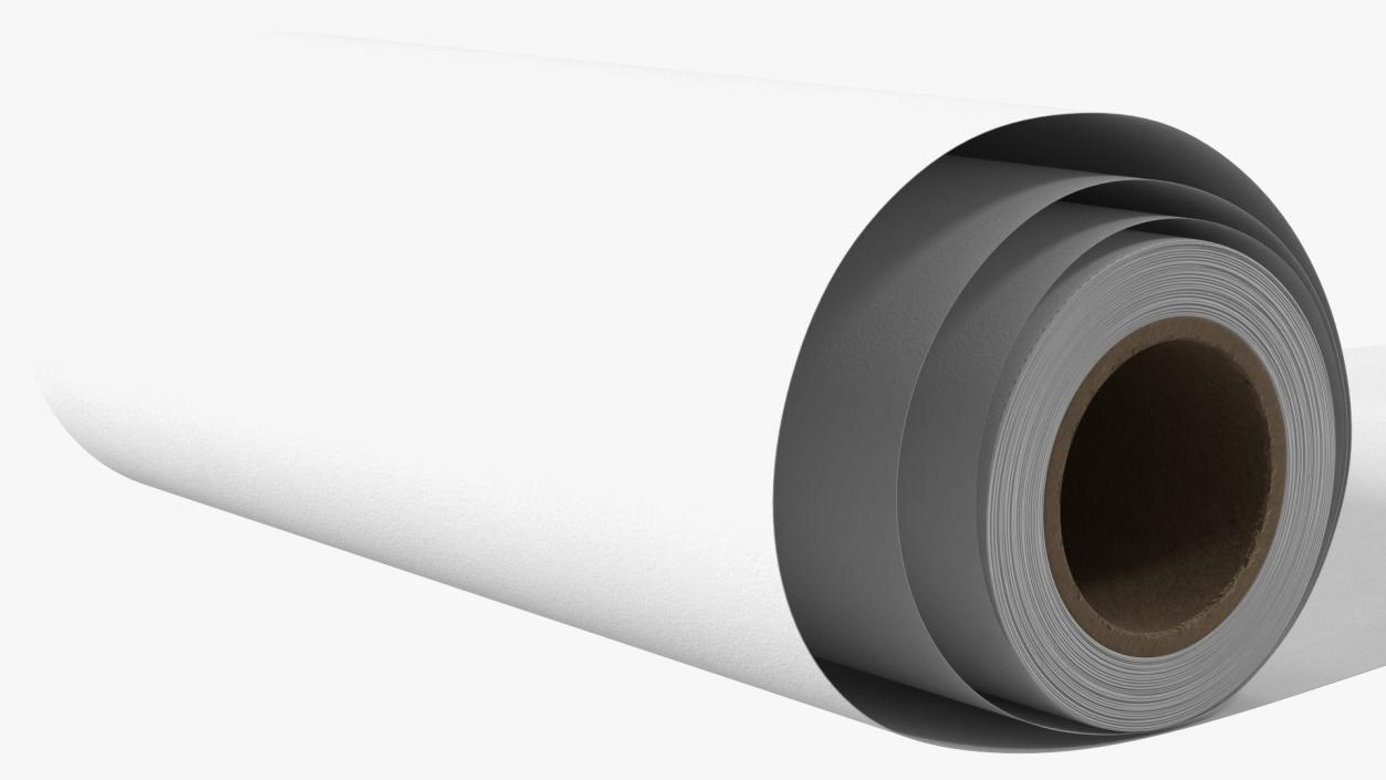 3D model Wrapping Paper in a Roll White