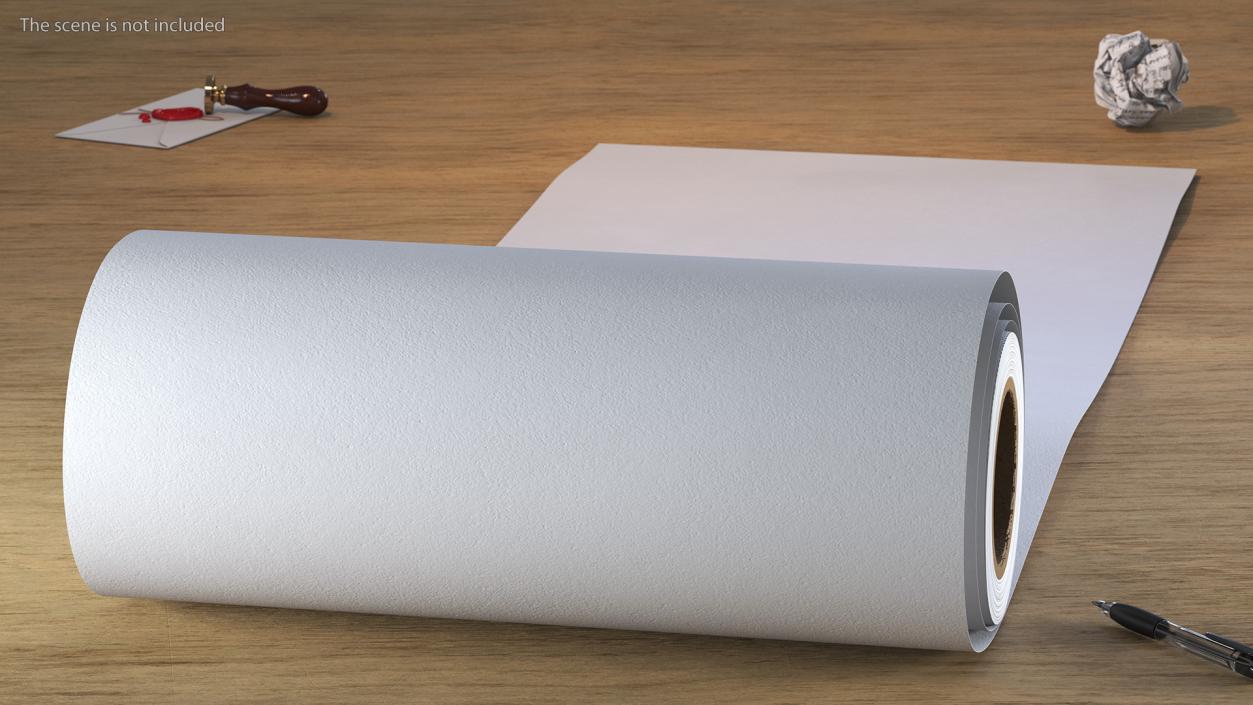 3D model Wrapping Paper in a Roll White