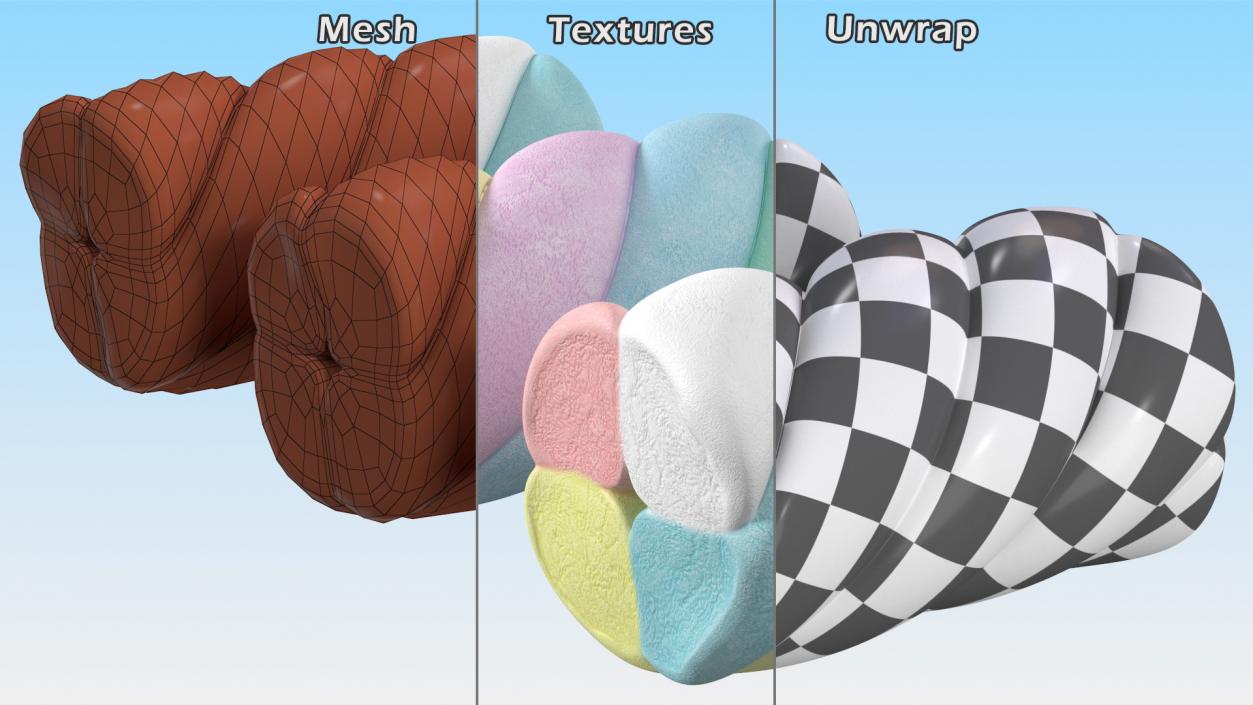 Shaped Marshmallows Collection 6 3D