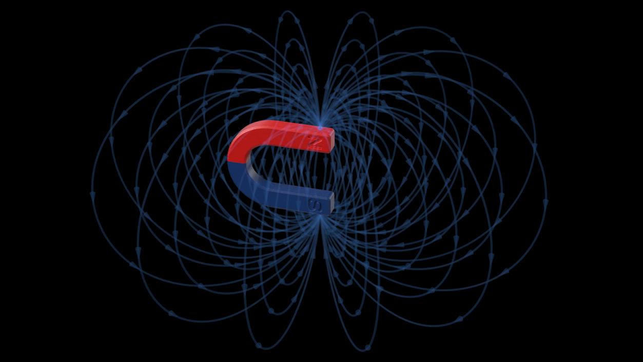 Magnetic Field U Shape Magnet 3D model