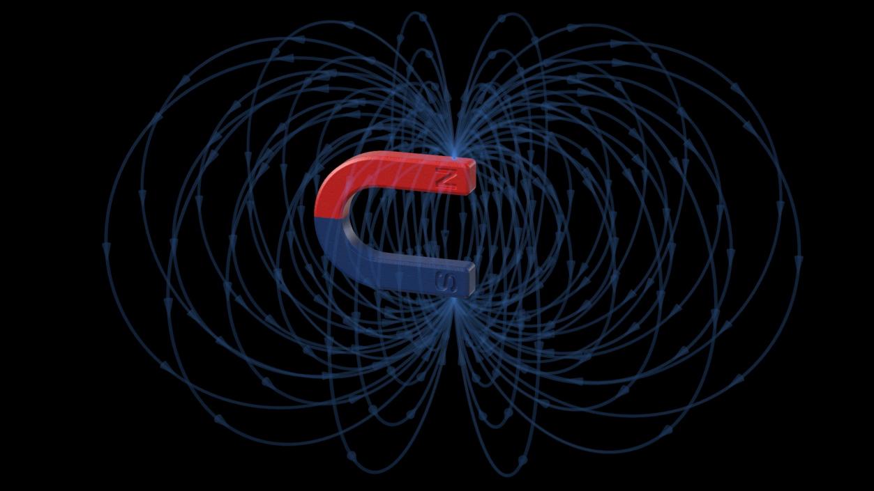 Magnetic Field U Shape Magnet 3D model