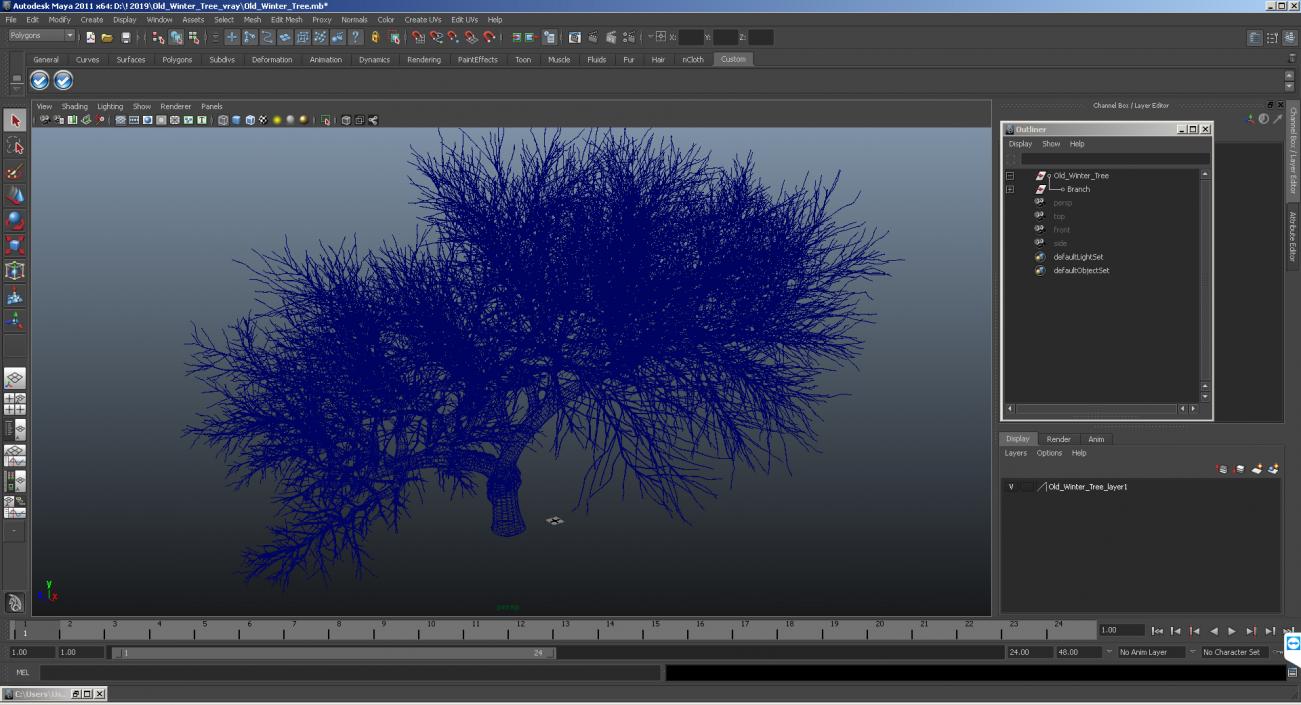 3D model Old Winter Tree