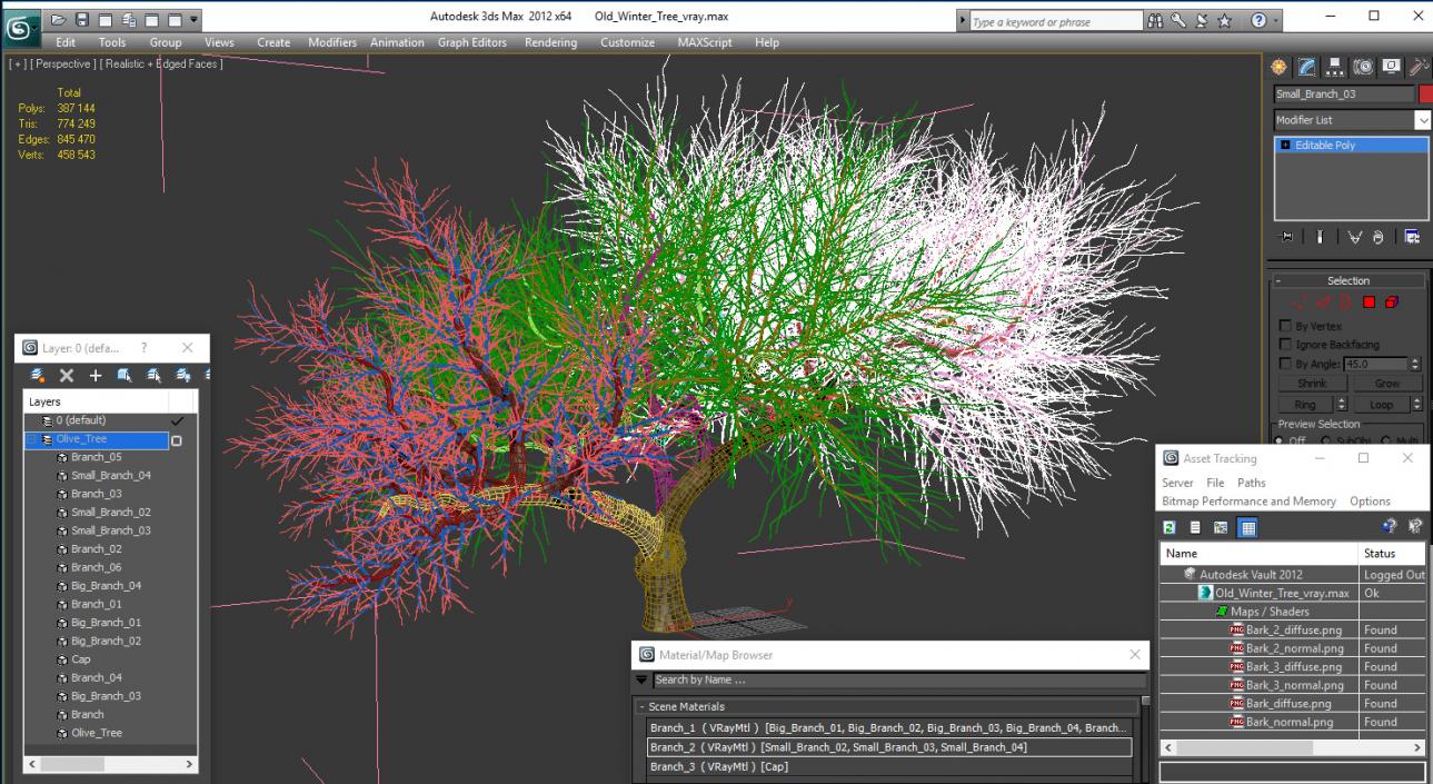 3D model Old Winter Tree