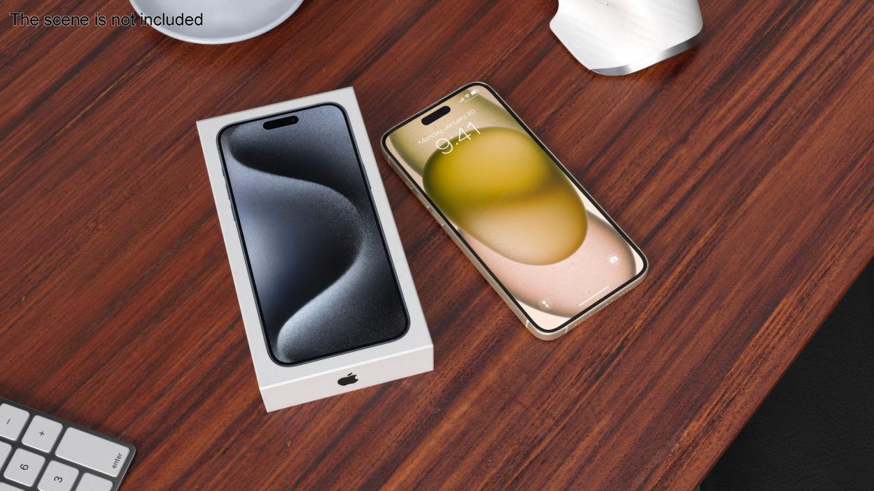 3D model IPhone 15 Yellow Unpacked