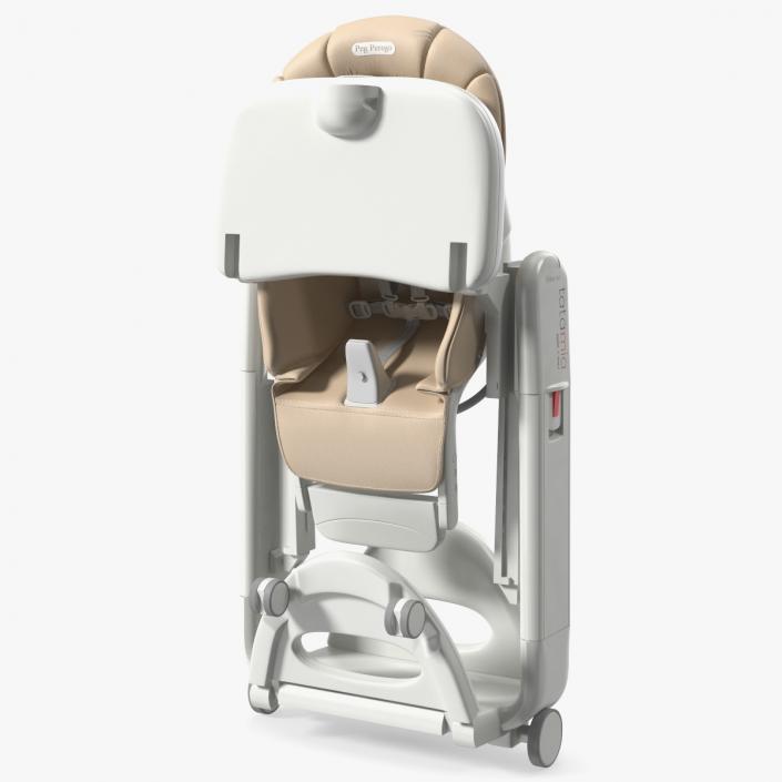 3D Compact Tatamia High Chair Vertical Beige Rigged model