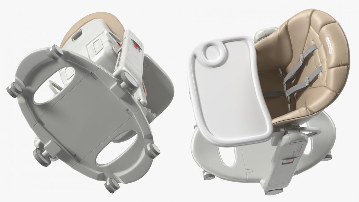 3D Compact Tatamia High Chair Vertical Beige Rigged model