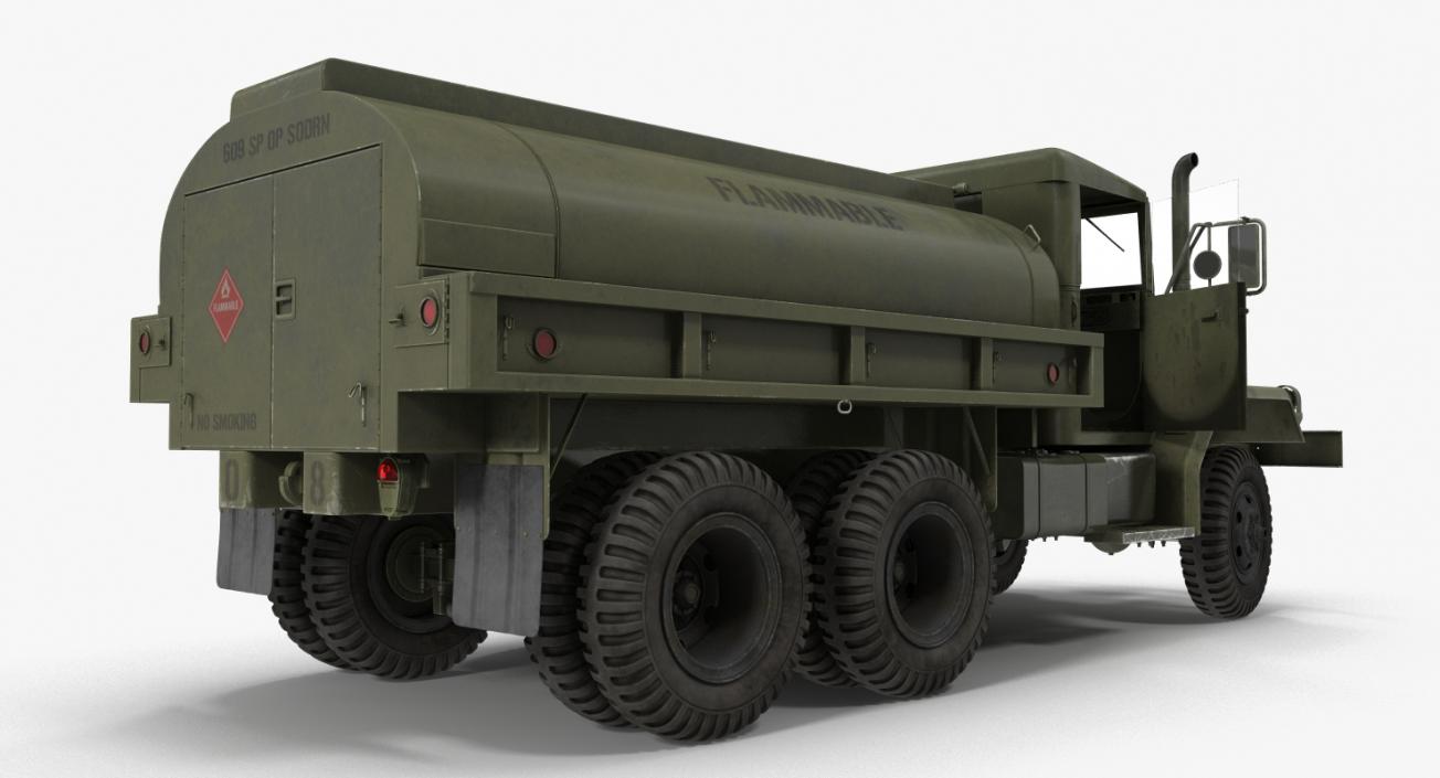 US Army Fuel Tank Truck m49 Rigged 3D model