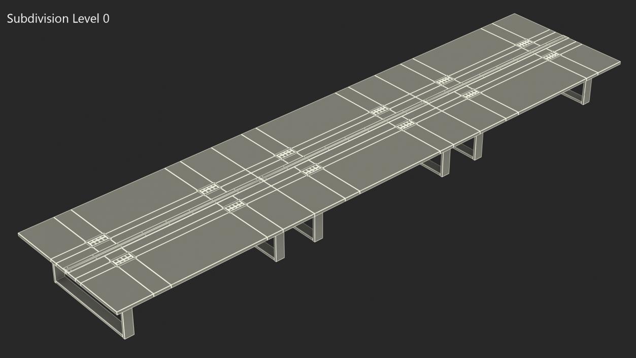 Conference Table with Power Outlets Set 3D model