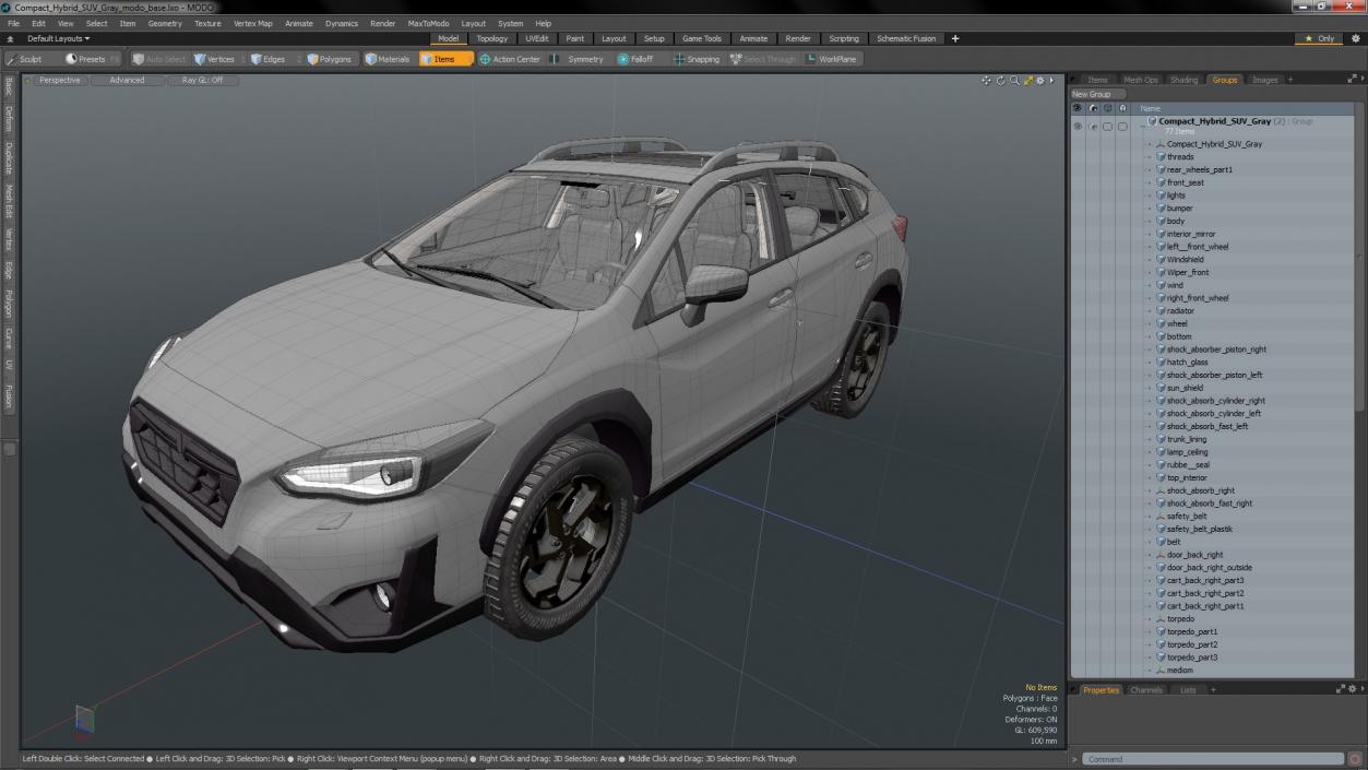 3D Compact Hybrid SUV Gray model