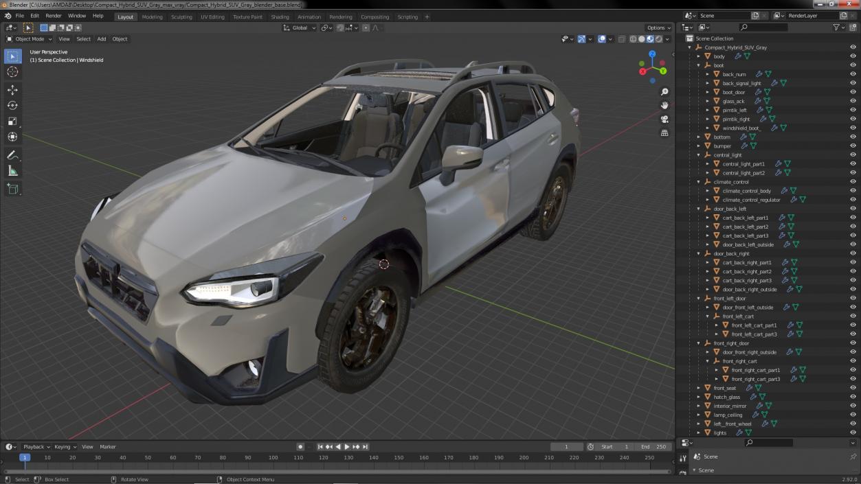 3D Compact Hybrid SUV Gray model