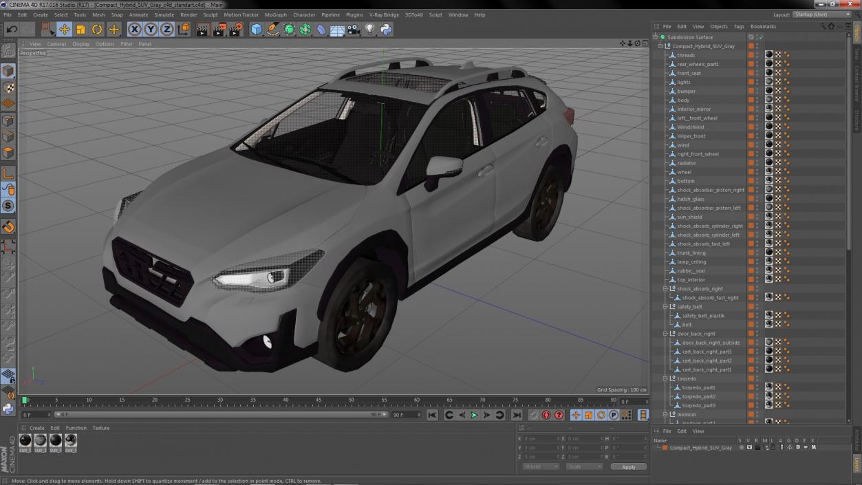 3D Compact Hybrid SUV Gray model