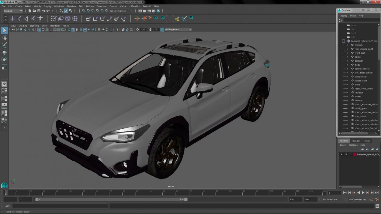 3D Compact Hybrid SUV Gray model