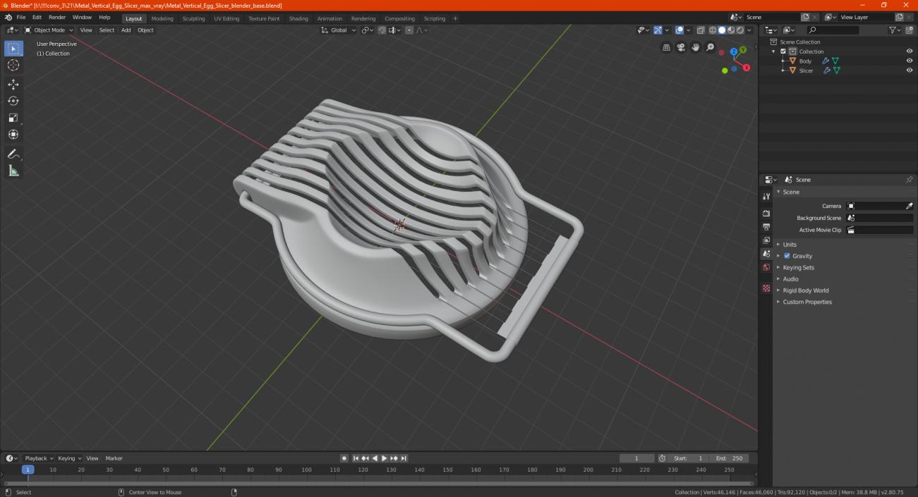 3D model Metal Vertical Egg Slicer