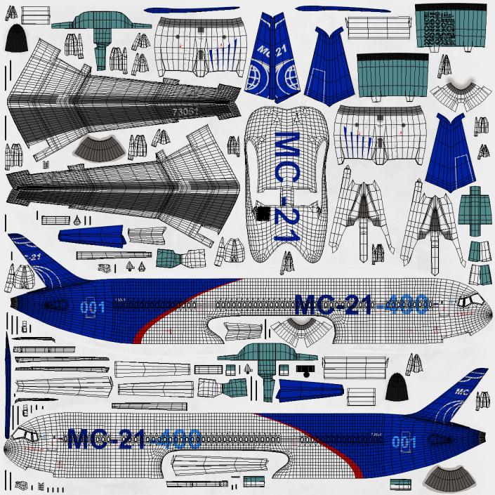 Irkut Airliner MC 21-400 3D model