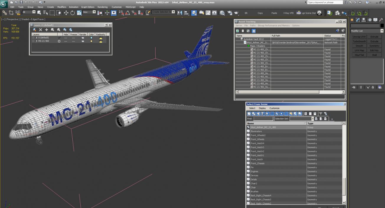 Irkut Airliner MC 21-400 3D model