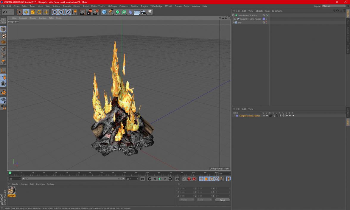 3D model Campfire with Flames