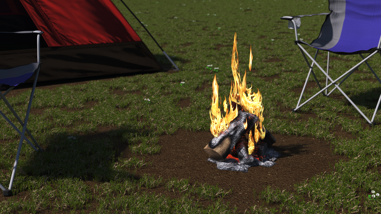 3D model Campfire with Flames