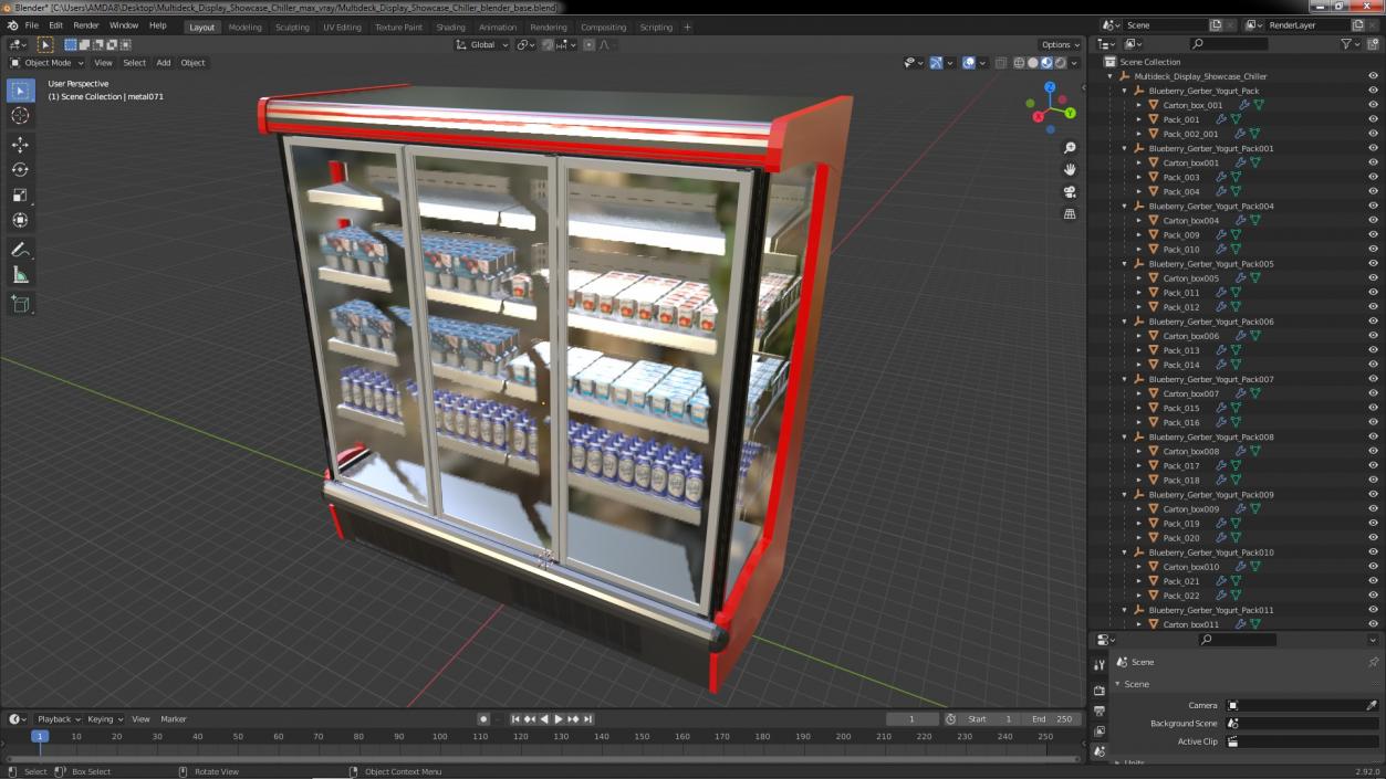 Multideck Display Showcase Chiller 3D model