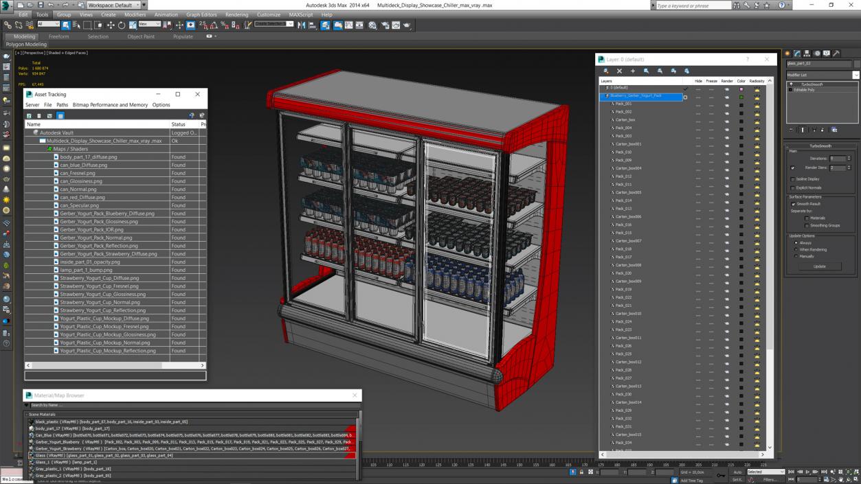 Multideck Display Showcase Chiller 3D model