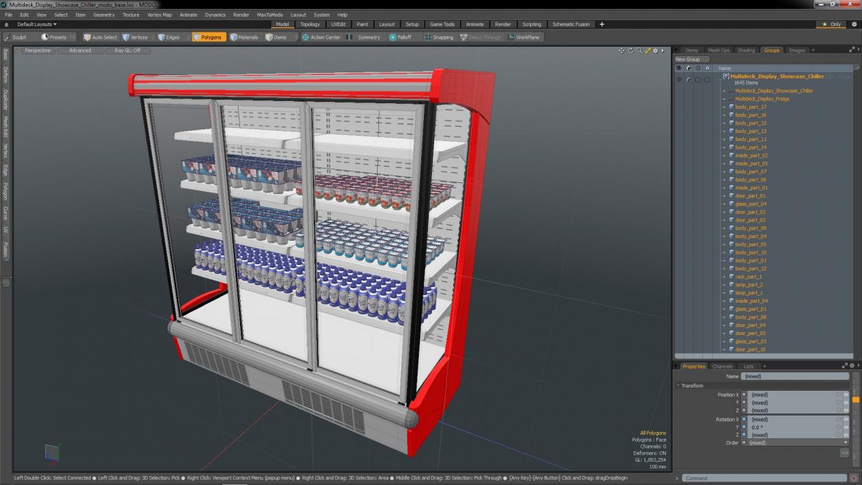 Multideck Display Showcase Chiller 3D model