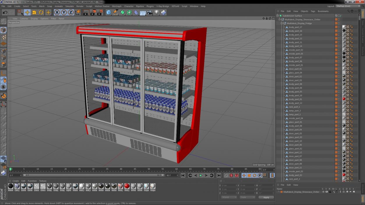 Multideck Display Showcase Chiller 3D model