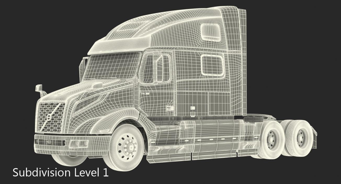 3D Volvo VNL 860 Truck 2018 Rigged