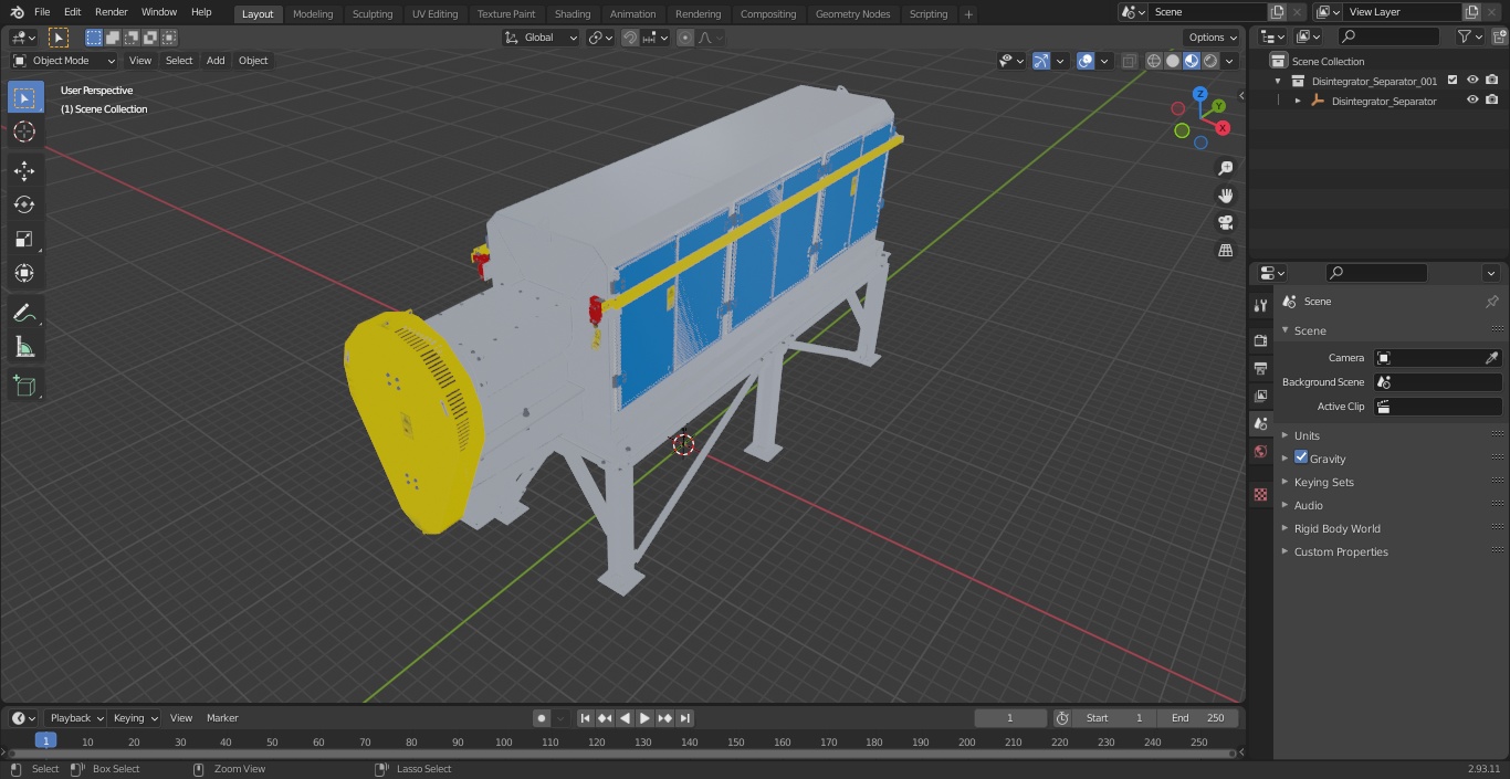 3D Disintegrator Separator model