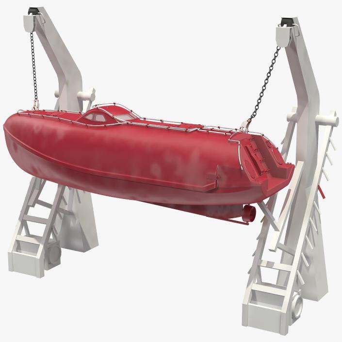 3D Rescue Boat Davit Crane model