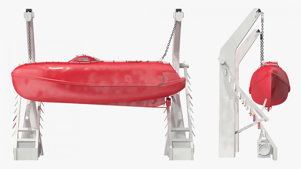 3D Rescue Boat Davit Crane model