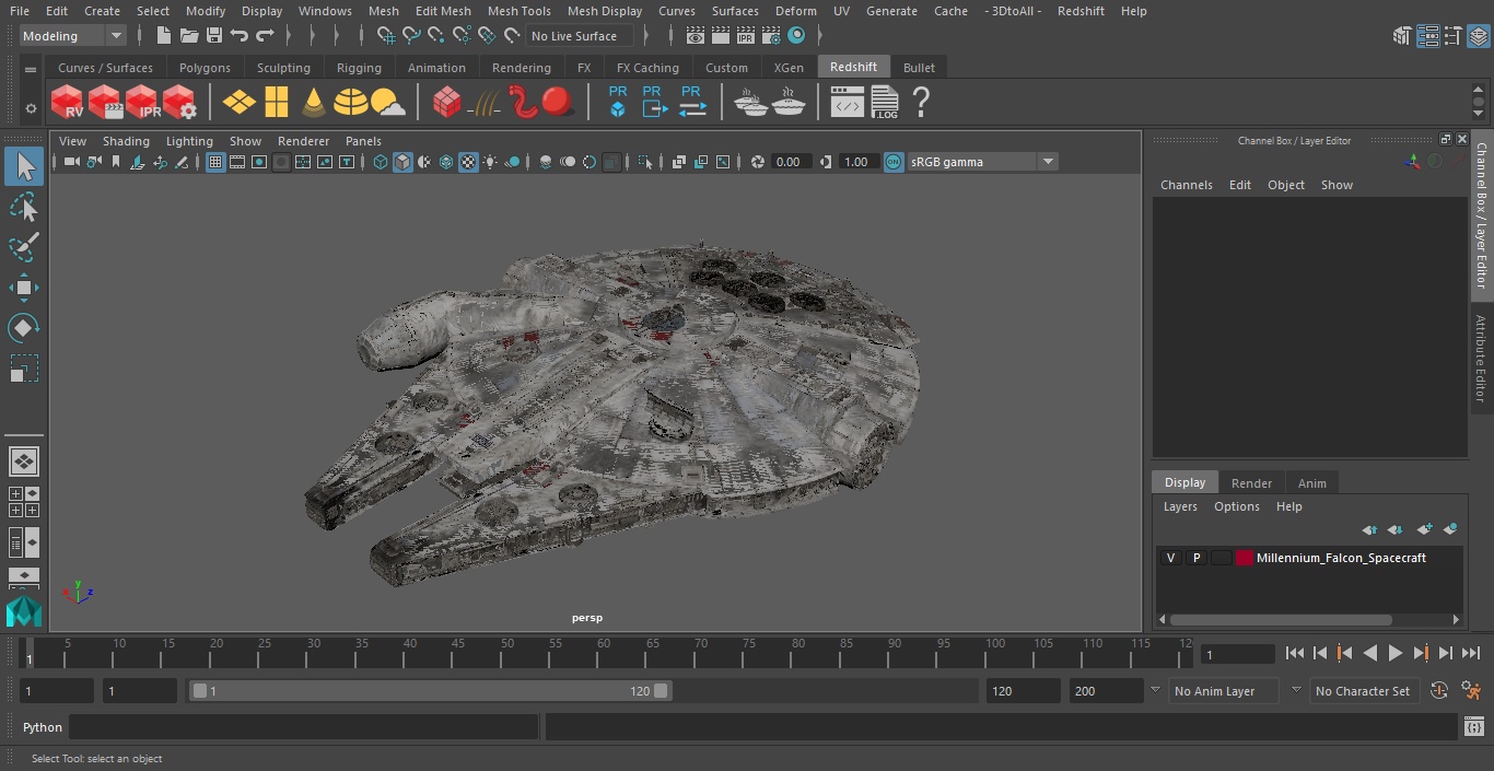 3D Millennium Falcon Spacecraft model