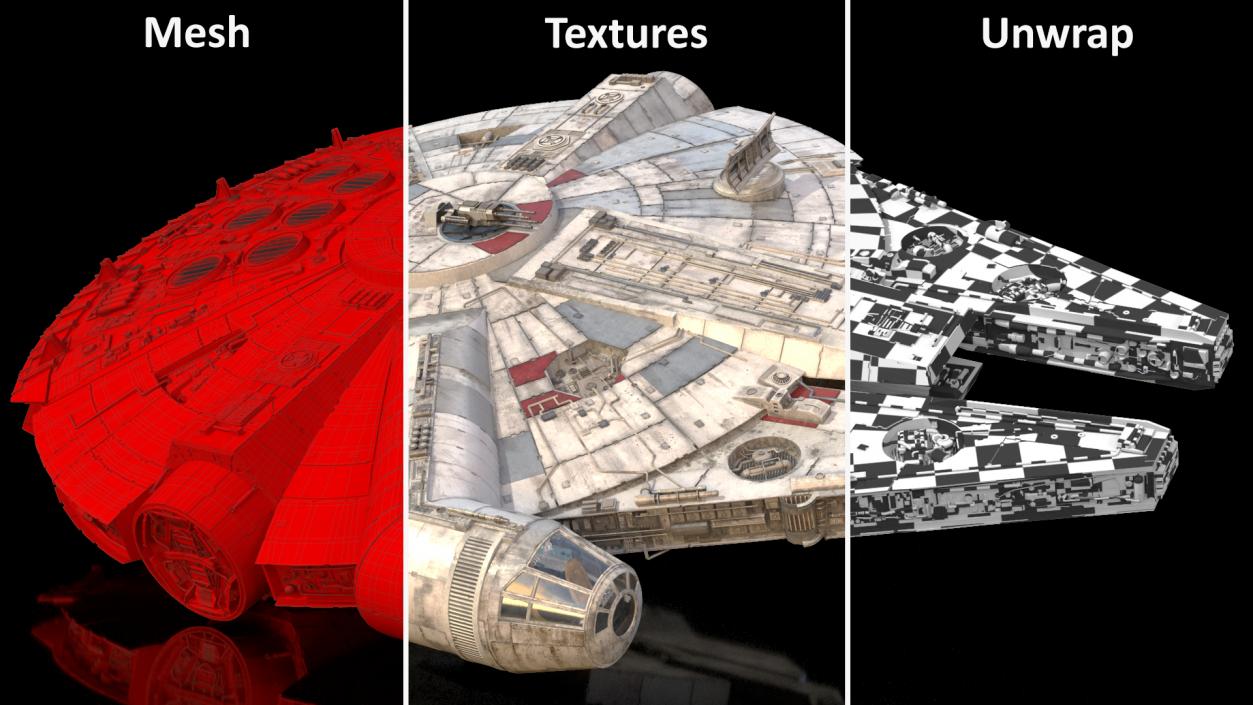 3D Millennium Falcon Spacecraft model