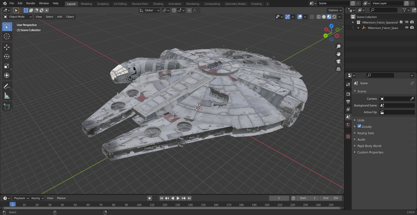 3D Millennium Falcon Spacecraft model