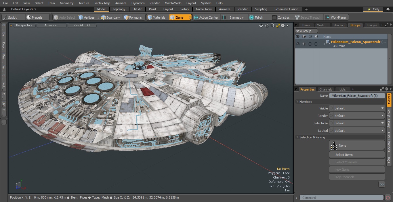 3D Millennium Falcon Spacecraft model