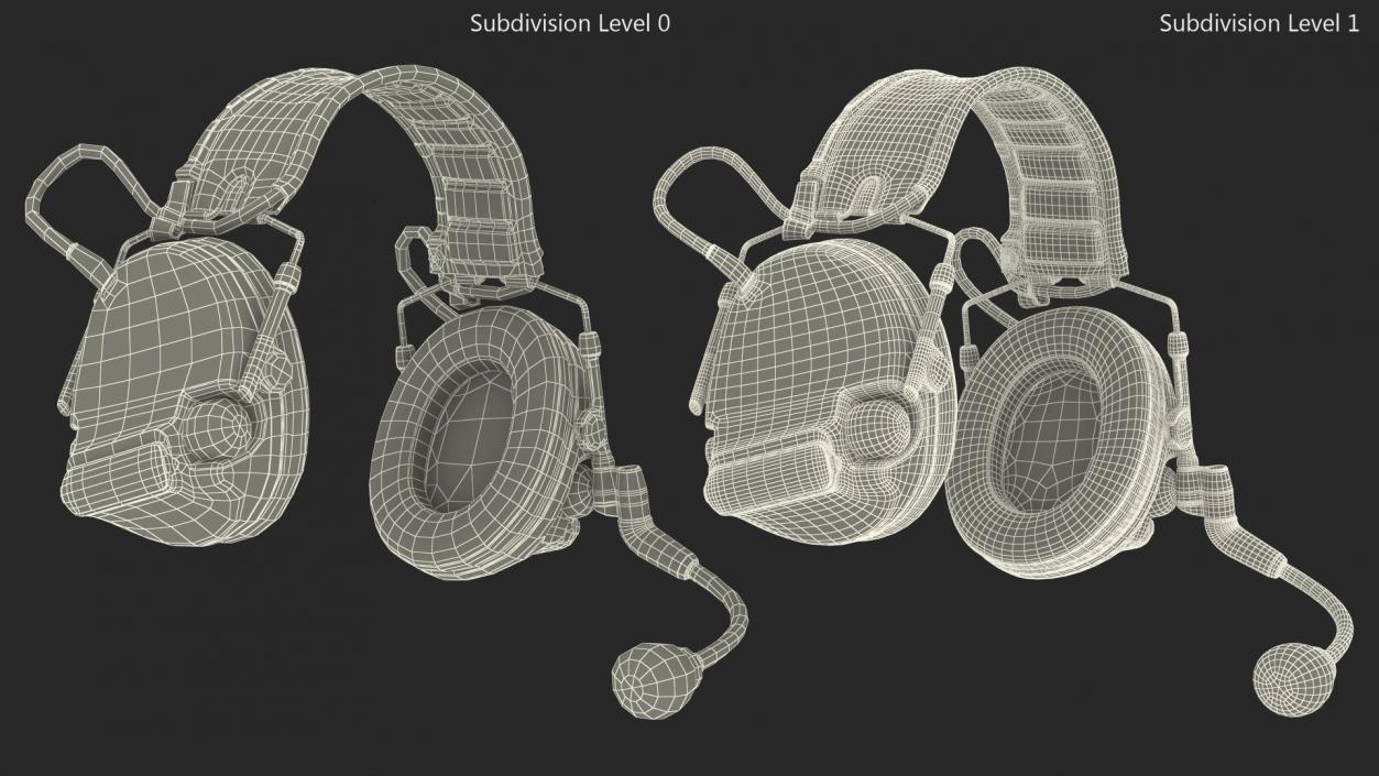 Comtak Tactical Headset on Head(1) 3D model