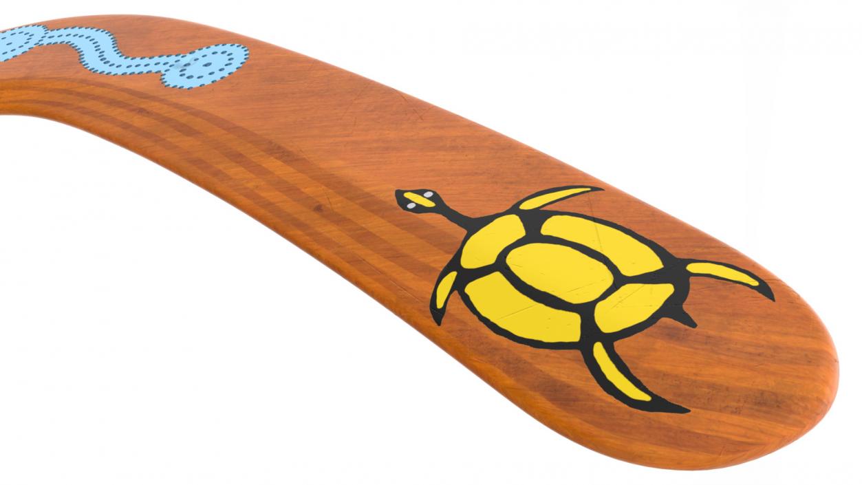 Ethno Turtle Wooden Boomerang 3D model