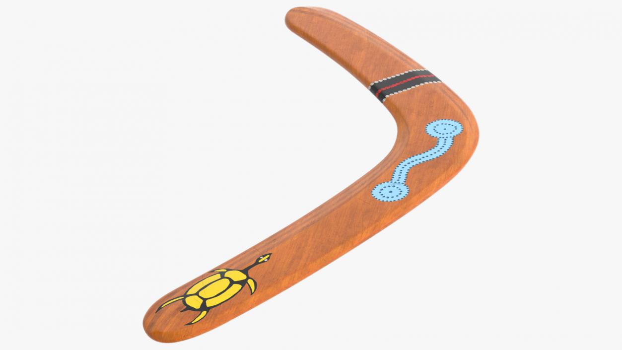 Ethno Turtle Wooden Boomerang 3D model