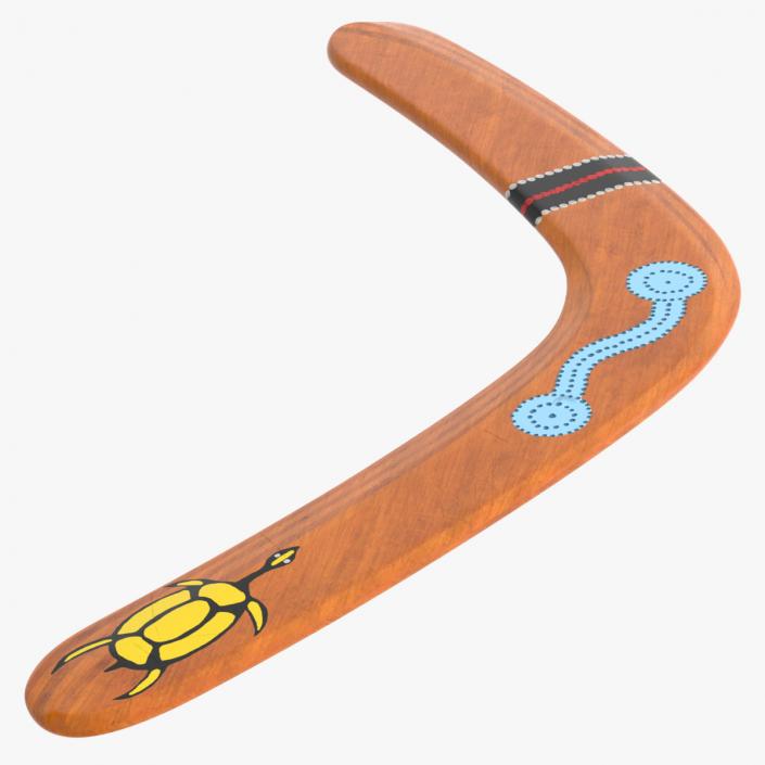 Ethno Turtle Wooden Boomerang 3D model