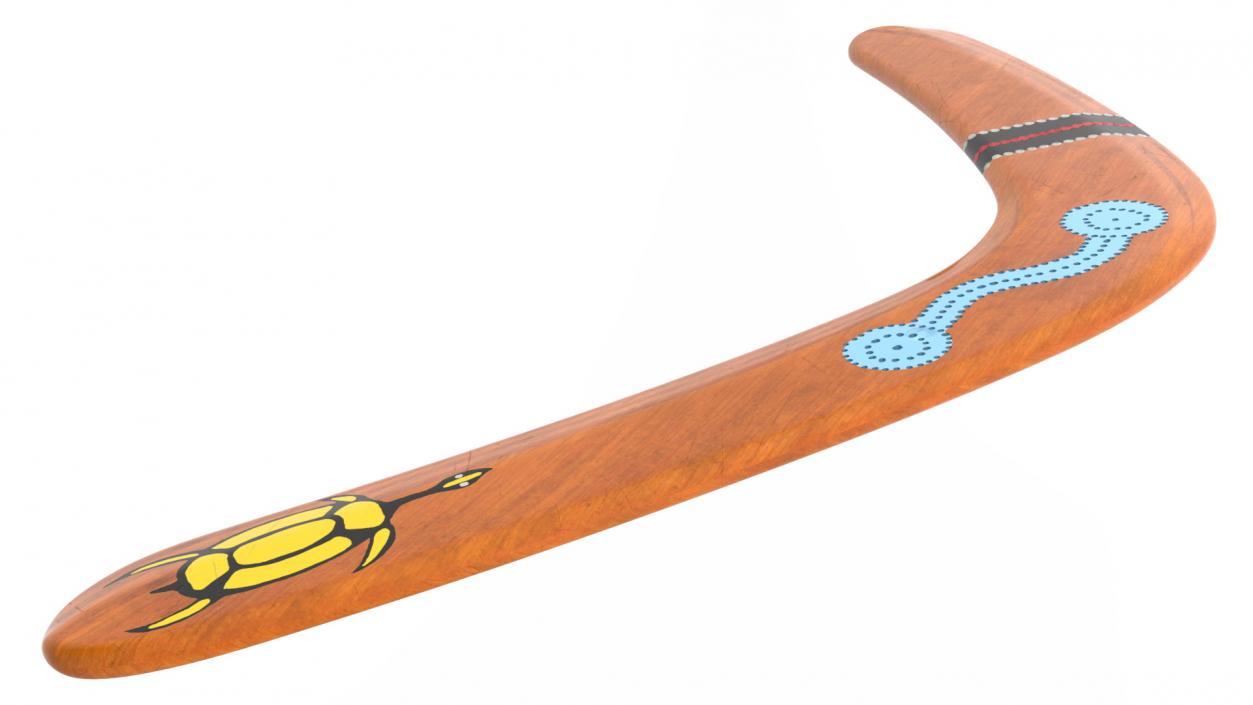 Ethno Turtle Wooden Boomerang 3D model