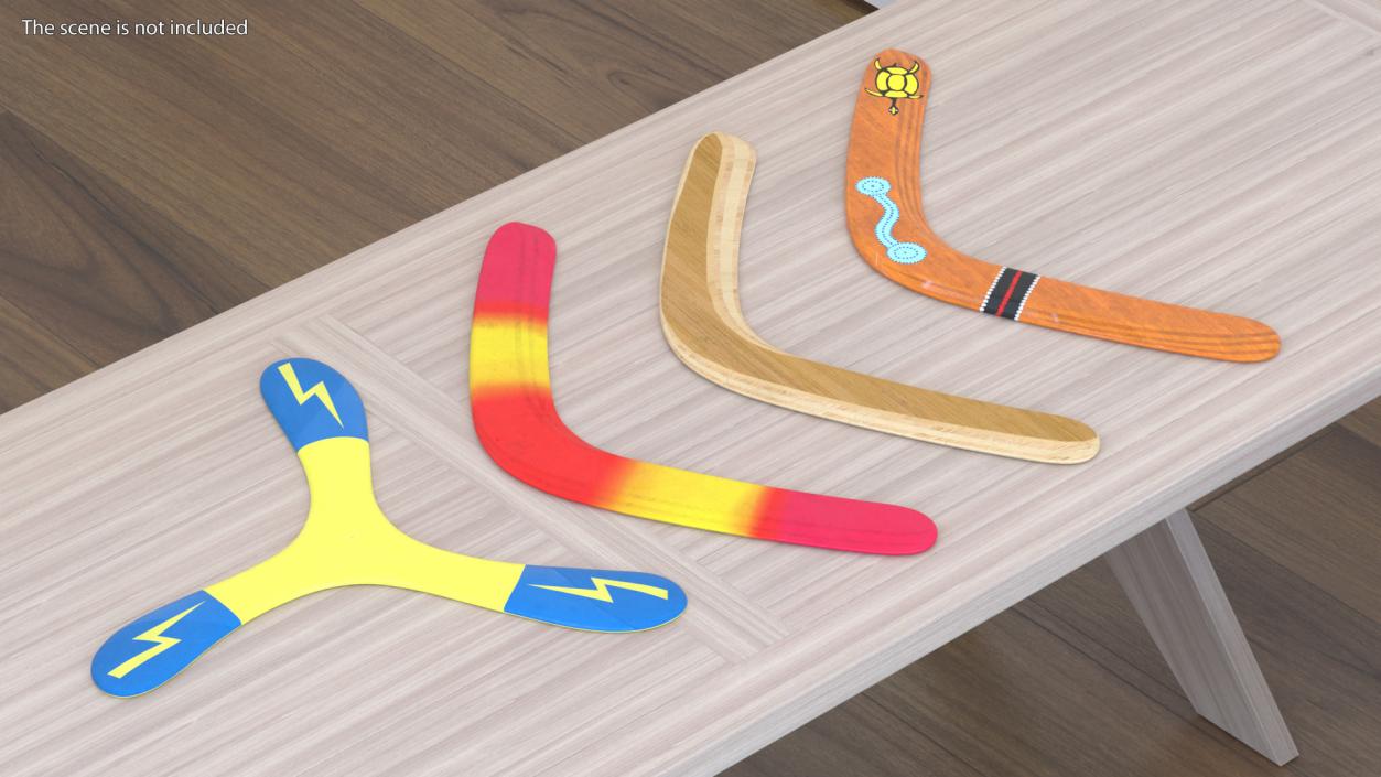 Ethno Turtle Wooden Boomerang 3D model