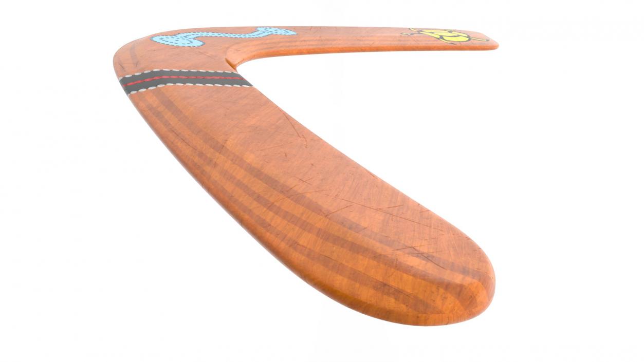 Ethno Turtle Wooden Boomerang 3D model