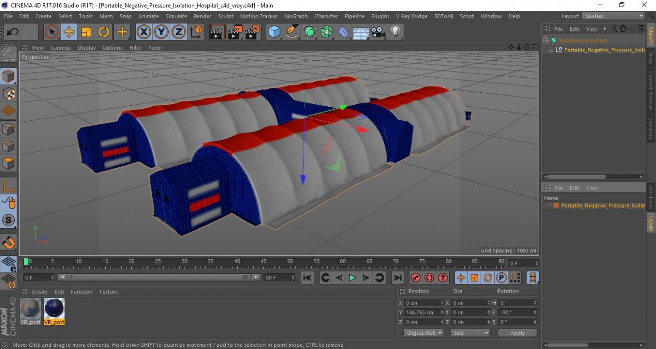 3D model Portable Negative Pressure Isolation Hospital