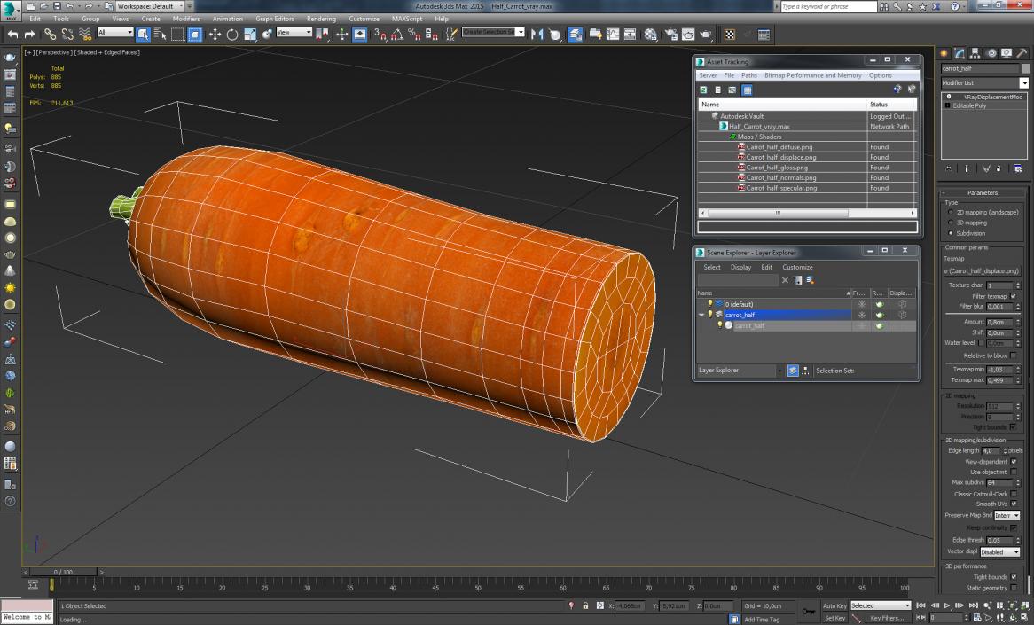 3D Half Carrot