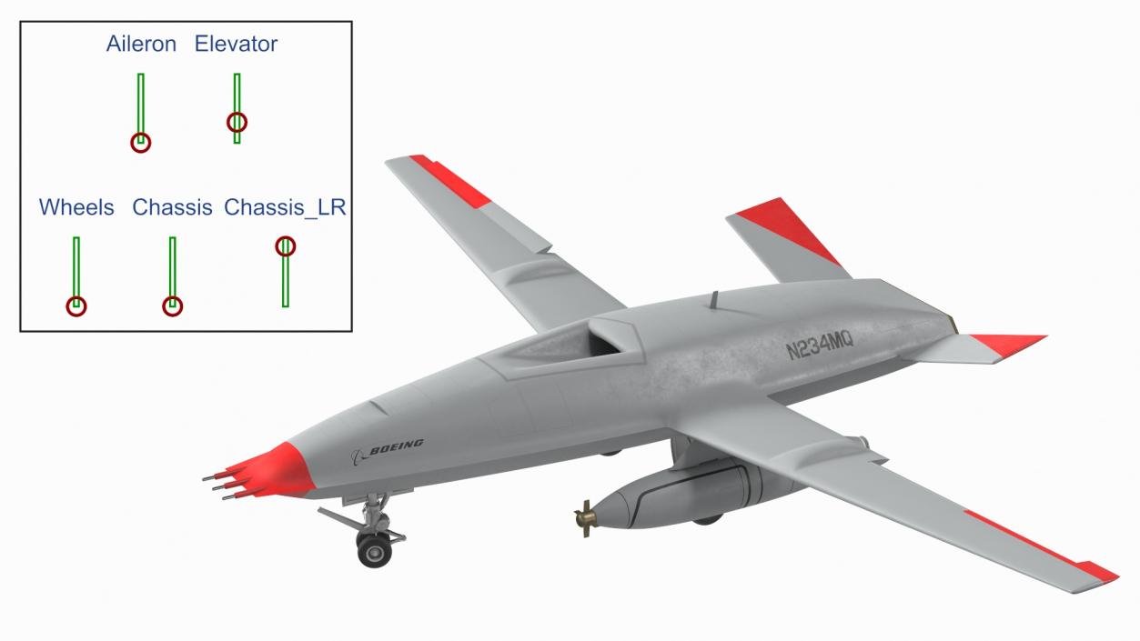 3D model Boeing MQ25 Stingray Aerial Refueling Drone Rigged