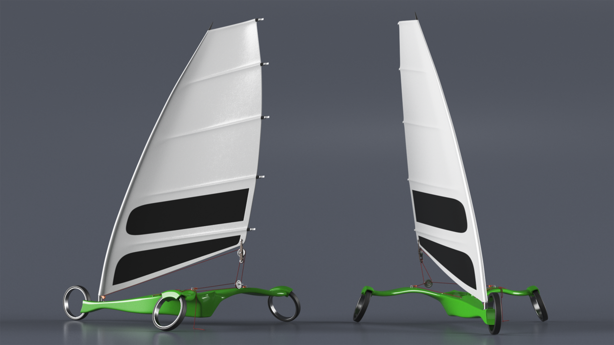 3D Modern Land Sand Yacht Green model