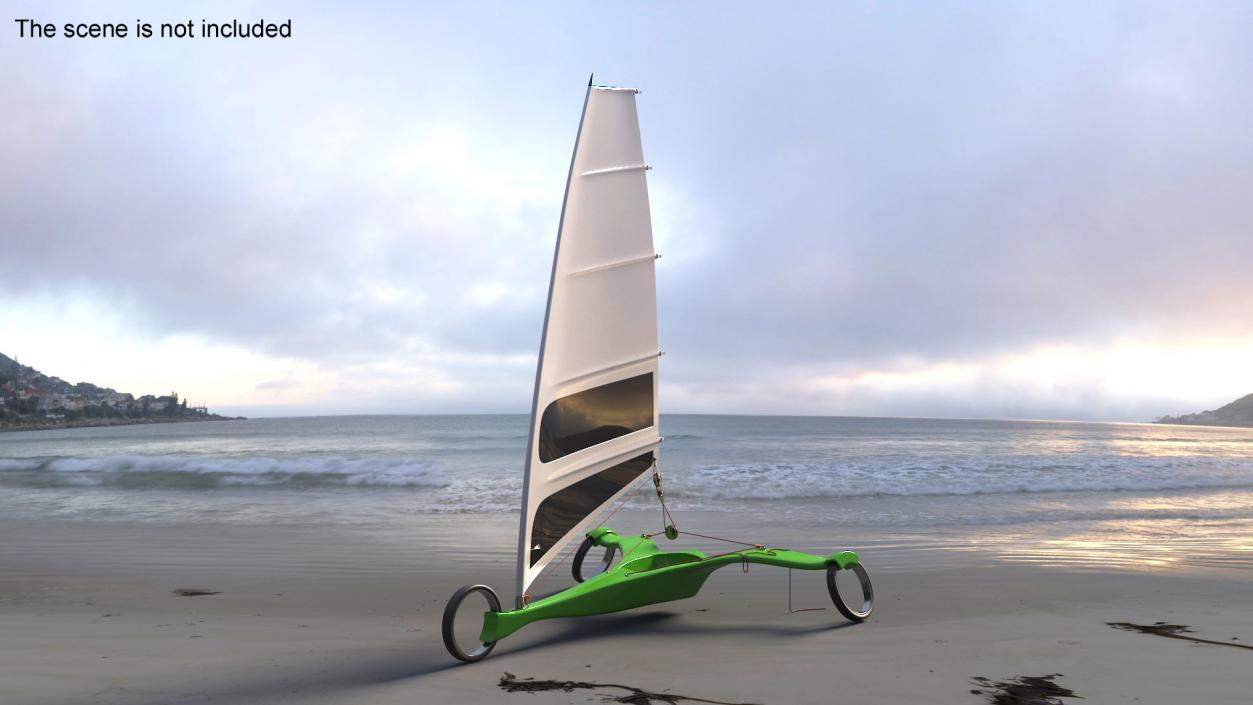 3D Modern Land Sand Yacht Green model