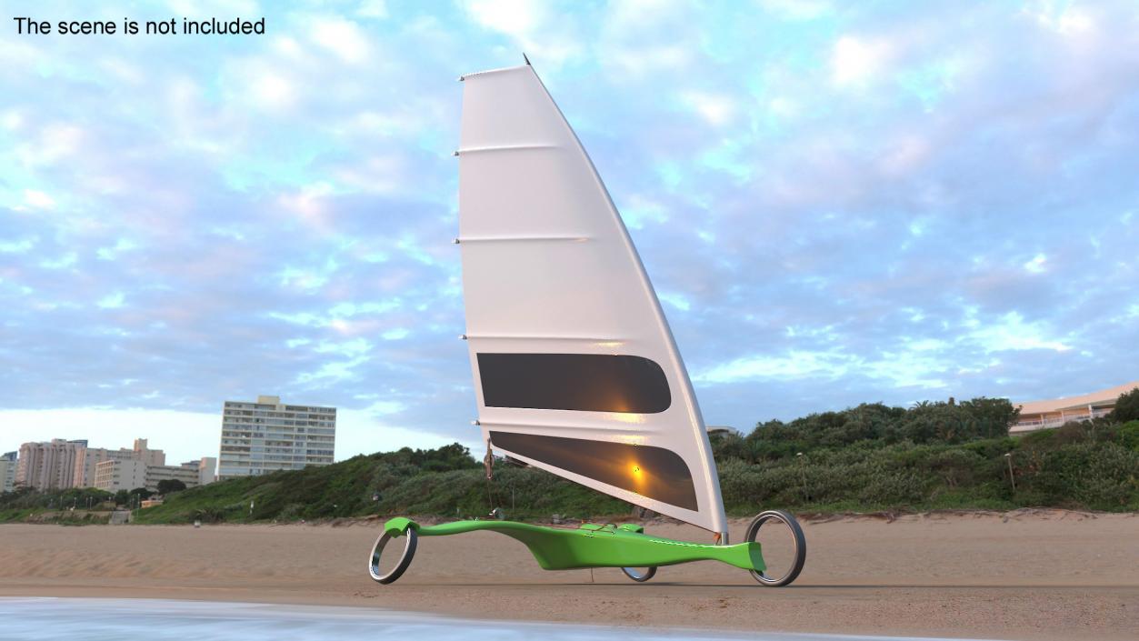 3D Modern Land Sand Yacht Green model