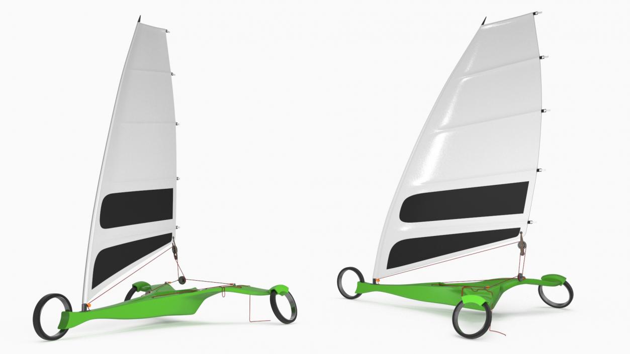 3D Modern Land Sand Yacht Green model