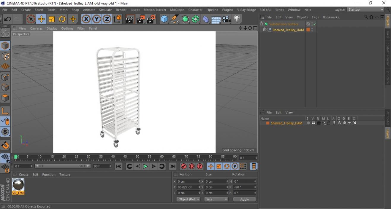 3D model Shelved Trolley LIAM