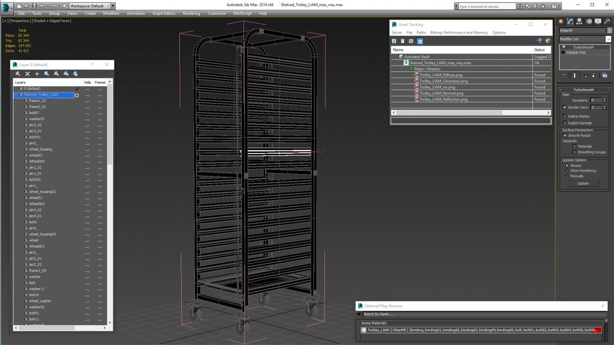 3D model Shelved Trolley LIAM