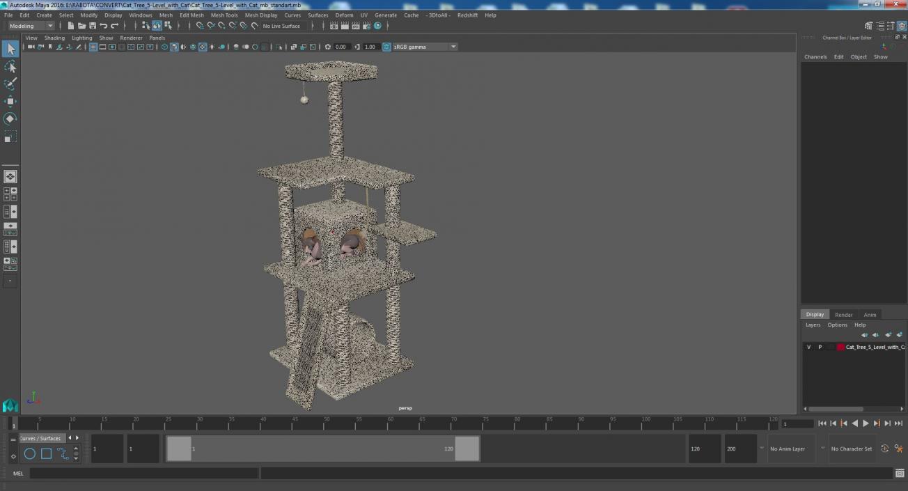 3D model Cat Tree 5-Level with Cat